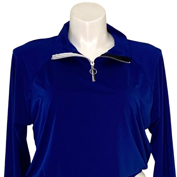 Fashion Nova NWT Royal Blue Mock Neck Top, Do You Even Gym Women's Size 2X - Picture 3 of 11